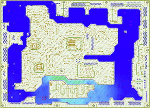 図:電圧分布表示(電源プレーン形状)